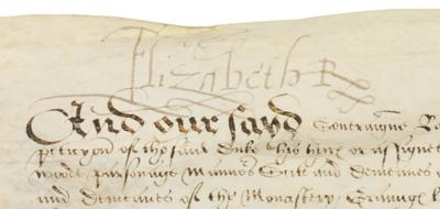 Lot #167 Queen Elizabeth I Rare Triple-Signed Document (1562) - Image 3