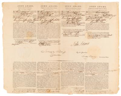 Lot #2 John Adams Document Signed as President - Four-Language Passport for the Ship Minerva - Image 2