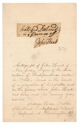 Lot #248 John Hart Signature - Image 1