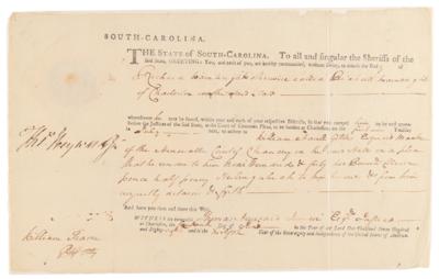 Lot #138 Thomas Heyward, Jr. Document Signed