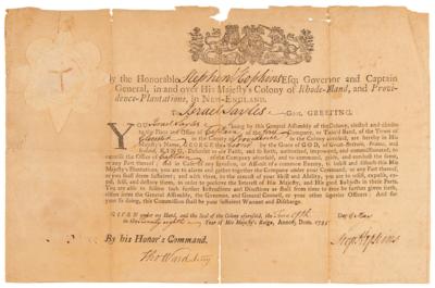 Lot #139 Stephen Hopkins Document Signed as the