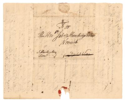 Lot #258 Samuel Huntington Revolutionary War-Era Hand-Addressed and Signed Free Frank to Jabez Huntington - Image 2