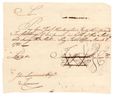 Lot #258 Samuel Huntington Revolutionary War-Era Hand-Addressed and Signed Free Frank to Jabez Huntington - Image 3