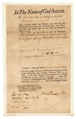 Lot #277 Philip Livingston Document Signed - Image 1