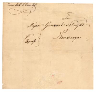 Lot #299 Robert Treat Paine Revolutionary War-Era Hand-Addressed and Signed Cover to Gen. Schuyler - Image 1