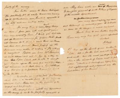 Lot #147 Benjamin Rush War-Dated Autograph Letter Signed on George Washington and British Movements: "Our town is alive with news. The minute guns were fired this morning. It threw the city into confusion." - Image 2