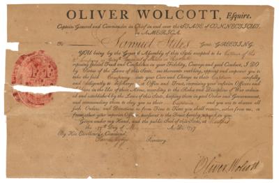 Lot #347 Oliver Wolcott Document Signed - Image 1