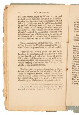 Lot #124 George Washington: Funeral Oration by Maj. Gen. Henry Lee - "First in war—first in peace—and first in the hearts of his countrymen" - Image 3