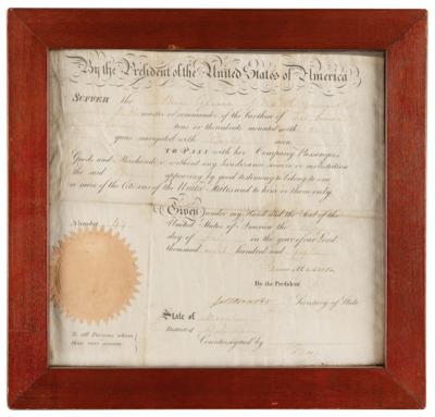 Lot #6 James Madison and James Monroe Document Signed as President and Secretary of State - Image 2