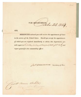 Lot #99 James Monroe Document Signed as Secretary of War - Image 1