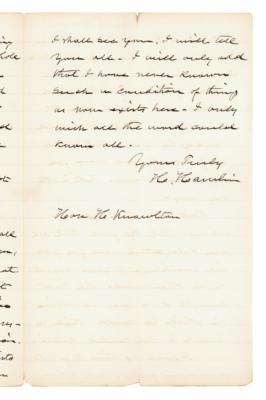 Lot #245 Hannibal Hamlin Autograph Letter Signed - Image 3