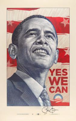 Lot #36 Barack Obama Signed 2008 Campaign 'Yes We Can' Lithograph by Antar Dayal - Image 1