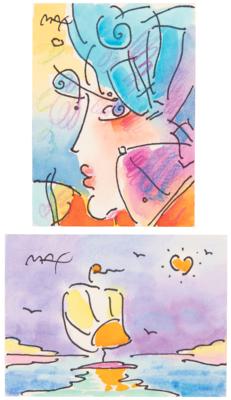 Lot #486 Peter Max (2) Original Mixed Media Drawings and (4) Limited Edition 'Retrospective Suite I' (4) Serigraphs - Numbered 73/300 - Image 6