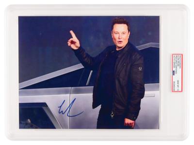 Lot #179 Elon Musk Signed Photograph - PSA GEM