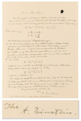 Lot #186 Albert Einstein Autograph Letter Signed