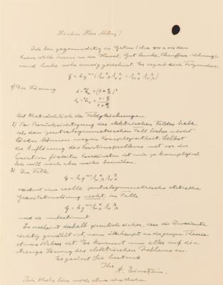 Lot #186 Albert Einstein Autograph Letter Signed to a Unified Field Theory Collaborator: "Have been calculating very busily" - Image 2