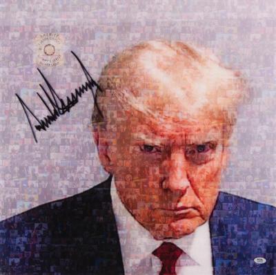 Donald Trump Signed 'Mug Shot' Oversized Plexiglas Print | RR