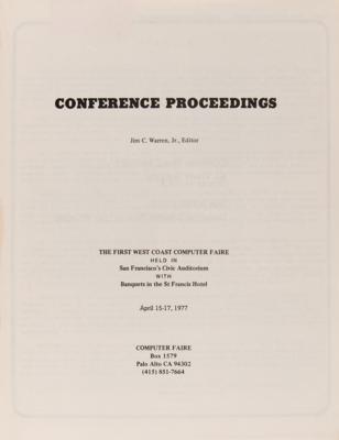 Lot #4253 West Coast Computer Faire (1977) 'Conference Proceedings' Reference Book - The Debut of the Apple II - Image 2