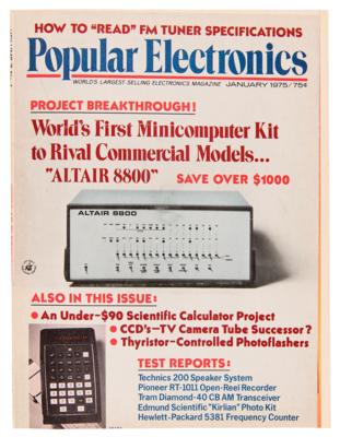 Lot #4254 Altair 8800: Popular Electronics