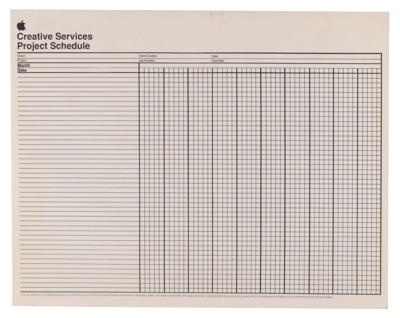 Lot #4109 Apple Computer Creative Services Project Schedule Booklet - Image 1