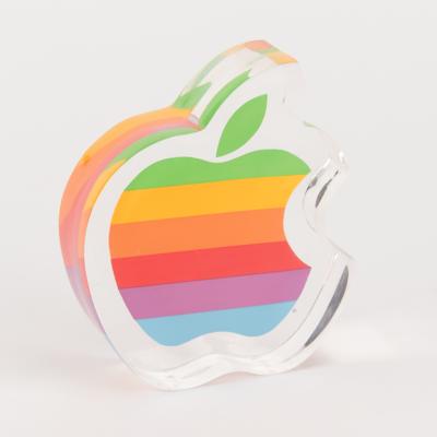 Lot #4104 Apple Computer 'Rainbow Logo' Paperweight - Image 1