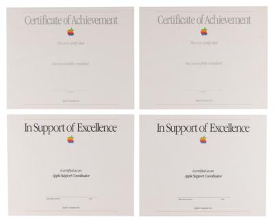 Lot #4097 Apple Computer (4) Unissued Certificates of Excellence and Achievement - Image 1