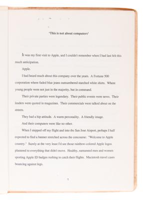 Lot #4083 Apple Computer Working Typescript of 'So Far: The First Ten Years of a Vision,' with Sealed First Edition and Letter from Apple Production Manager - Image 3