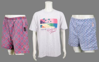 Lot #4114 Apple Computer 'PlainTalk' T-Shirt and (2) Beach Shorts - Image 1