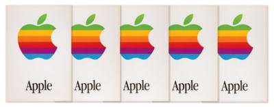 Lot #4152 Apple Computer (5) 'Rainbow' Logo Posters - Image 1