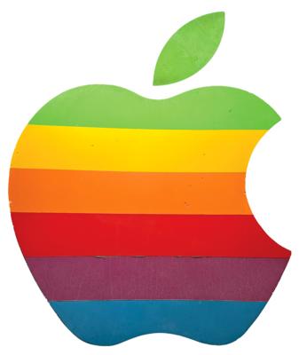 Lot #4137 Apple Computer Large 'Rainbow Logo' Sign
