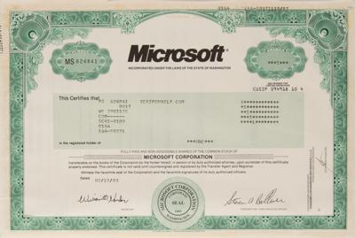 Lot #4259 Microsoft Corporation Stock Certificate (2003) - Image 2