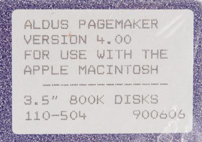 Lot #4262 Aldus PageMaker Software: Version 4.00 for Apple Macintosh (Sealed) - Image 3