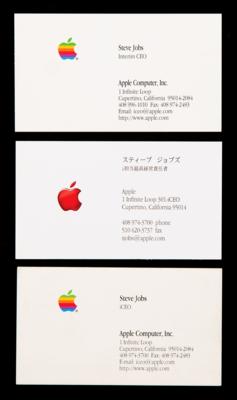 Lot #4009 Steve Jobs (3) Apple Business Cards