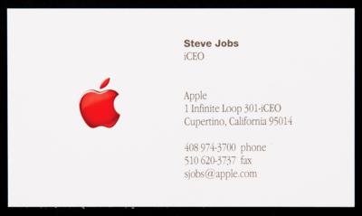 Lot #4009 Steve Jobs (3) Apple Business Cards (1997, 1998, and 1999) as "Interim CEO" and "iCEO" - Image 2