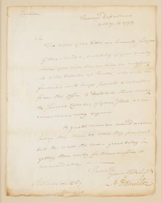 Lot #171 Alexander Hamilton Letter Signed on Sea Letters - Image 3