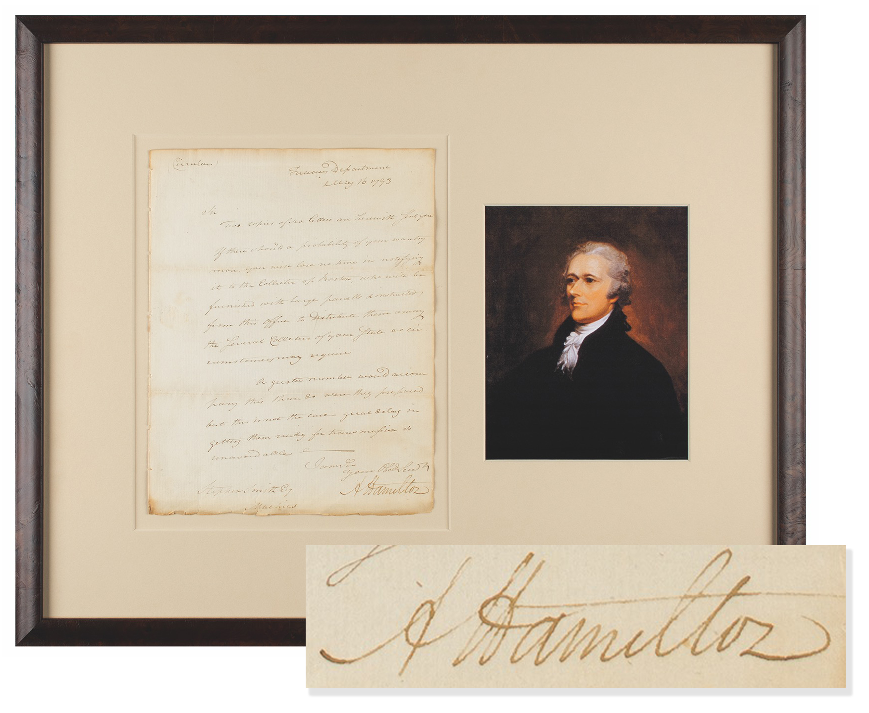 Lot #171 Alexander Hamilton Letter Signed on Sea Letters - Image 1