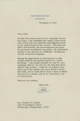 Lot #113 Richard Nixon Typed Letter Signed as President - Image 1