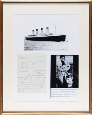 Lot #349 Titanic: Handwritten Letter from Bertram Vere Dean, Signed by His Mother and Sister, Eva Georgette and Millvina Dean - Image 1