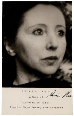 Lot #539 Anais Nin Signed Photograph - Image 1