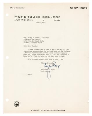 Lot #254 Civil Rights: Benjamin E. Mays Typed Letter Signed - Image 1