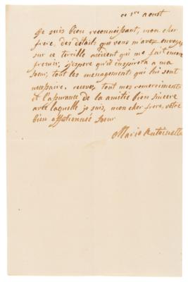 Lot #189 Marie Antoinette Rare Autograph Letter Signed to King Ferdinand I of the Two Sicilies - Image 2