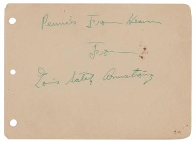 Lot #612 Louis Armstrong Signature - Image 1