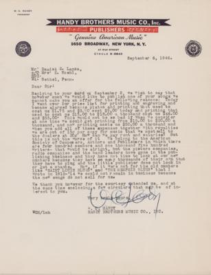 Lot #615 W. C. Handy Typed Letter Signed - Image 1