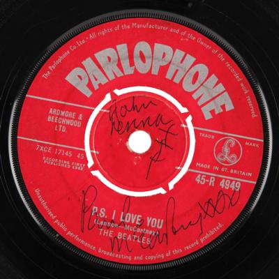 Lot #570 Beatles Signed 'Love Me Do / P.S. I Love You' 45 RPM Single Record - Parlophone UK First Pressing - Signed One Day After Its Release - Image 2