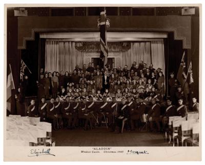 Lot #195 Queen Elizabeth II and Princess Margaret Signed Photograph - The Princesses Star in a 1943 Christmas Pantomime of 'Aladdin' at Windsor Castle - Image 1