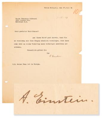 Lot #217 Albert Einstein Collection of (5) Typed Letters Signed, Dating to His Princeton Arrival After Leaving Nazi Germany - Image 4