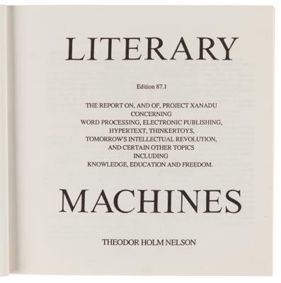 Lot #314 Ted Nelson Self-Published Book: Literary Machines, Edition 87.1 - Image 2