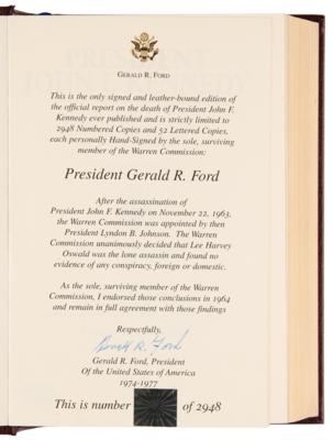 Lot #82 Gerald Ford Signed Limited Edition Book - President John F. Kennedy: Assassination Report of the Warren Commission - Image 4