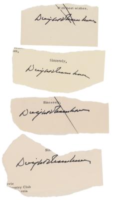 Lot #75 Dwight D. Eisenhower (4) Signatures - Image 1