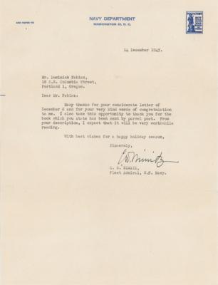 Lot #382 Chester Nimitz Typed Letter Signed - Image 1